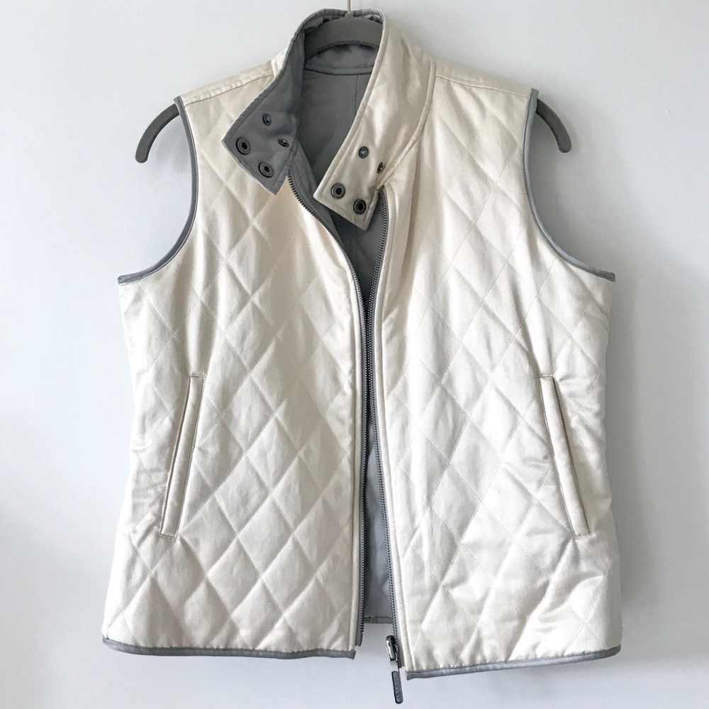 LAUREN Reversible Quilted Mockneck Zip-Up Vest P/M - Picture 4 of 10